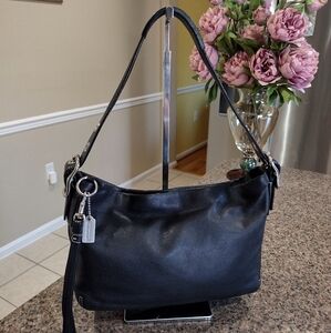 Coach  East West Black Soft Leather Shoulder Bag